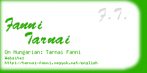 fanni tarnai business card